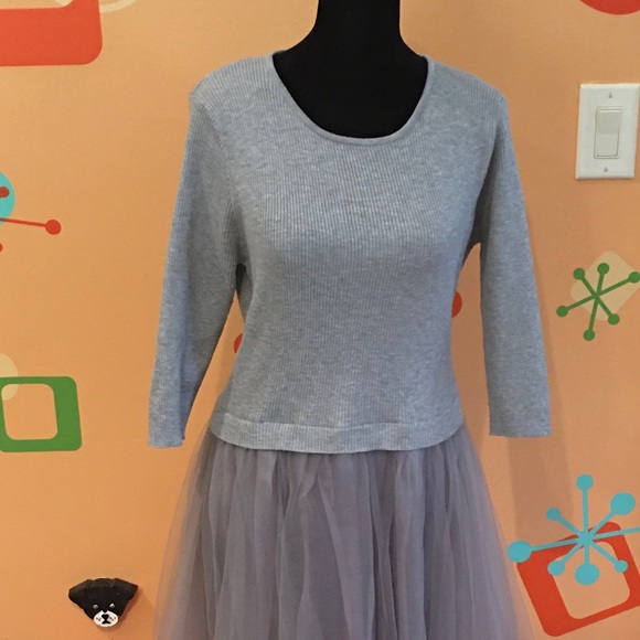 Modcloth Easley Grey Tulle Dress - Picture 8 of 8